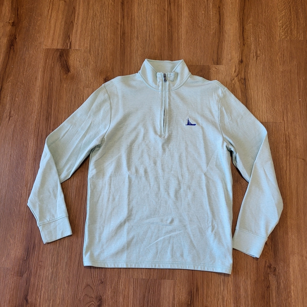 Vineyard Vines Saltwater Quarter Zip Pullover Sweater Teal‎ Aqua Men's Medium - Picture 10 of 10